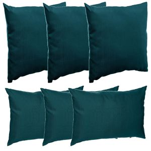 Bank/sier/tuin kussens voor binnen/buiten set 6x stuks emerald groen 40 x 40 cm en 30 x 50 cm