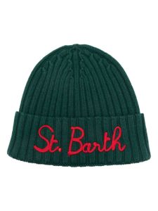 MC2 Saint Barth bonnet nervuré à logo brodé - Vert