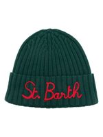 MC2 Saint Barth bonnet nervuré à logo brodé - Vert - thumbnail