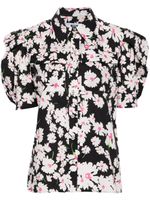 MSGM chemise en coton à fleurs - Noir