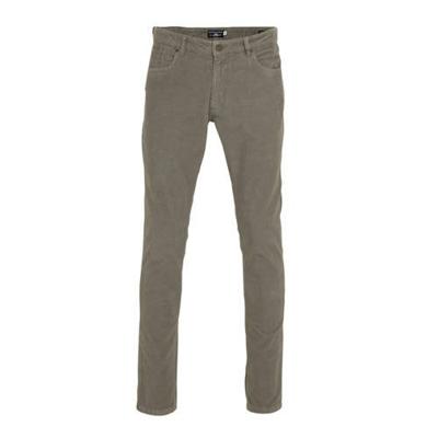 State of Art corduroy slim fit broek grijs