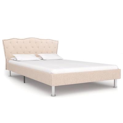 vidaXL Bedframe stof beige 120x190 cm