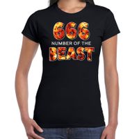 666 number of the beast horror shirt zwart voor dames - verkleed t-shirt 2XL  - - thumbnail