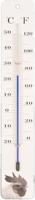 Esschert Design thermometer Kip 4,7 x 28 cm staal/glas wit