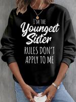 Plain Crew Neck Casual Loose Sweatshirt