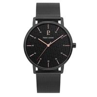 Pierre Lannier - Cityline - Herenhorloge 203F438 (Zwart, Rosé Goud, Stalen Mesh Band)