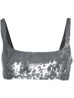 Valentino Garavani brassière à sequins brodés - Argent