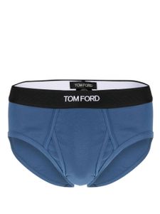 TOM FORD slip en coton à bande logo - Bleu