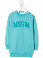 MSGM Kids robe-pull à logo imprimé - Bleu