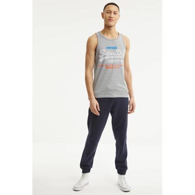 Superdry singlet met logo grijs melange Superdry singlet met logo grijs melange