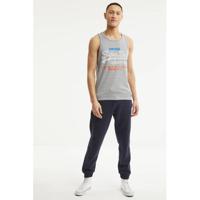 Superdry singlet met logo grijs melange
