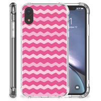 Apple iPhone Xr Doorzichtige Silicone Hoesje Waves Pink