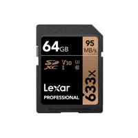 Lexar 633X 64GB 95MB/s Professional U3 V30 SDXC Geheugenkaart