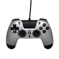 Gioteck VX4 - Wired Controller voor PS4 met Audio 3.5 mm Jack Ingang, Dual Vibration Shock, Voor Playsation 4 en PC Titanium (PS4)