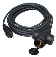 Kopp 145210047 rubberen verlenging met 3-voudige koppeling, 10 m, zwart