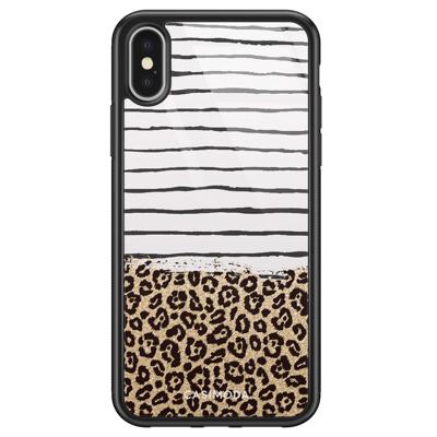 iPhone X/XS glazen hardcase - Leopard lines iPhone X/XS glazen hardcase - Leopard lines