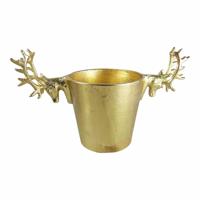 Goudkleurige Wijnkoeler Hert (32 x 15,5 cm)