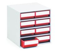 Treston 0840-5 Opslagmagazijn (b x h x d) 400 x 395 x 400 mm Lichtgrijs, Rood 1 stuk(s)