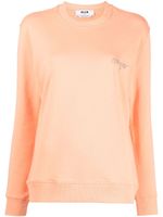 MSGM sweat en coton à logo brodé - Orange