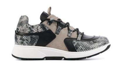 Xsensible Stretchwalker Dames Sneakers in Leder (Zwart)