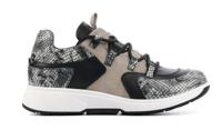 Xsensible Stretchwalker Dames Sneakers in Leder (Zwart)