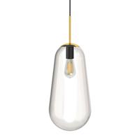 Nowodvorski Glazen hanglamp Pear Long Ø 22cm goud met helder glas 8671 - thumbnail