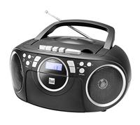 Cassetteradio met CD • FM-radio • Boombox • CD-speler • Stereo luidspreker • AUX-ingang • Net- / Batterijvoeding • Draagbaar • Zwart • Dual P 70