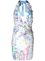 The New Arrivals Ilkyaz Ozel robe courte Hologram à dos nu - Argent