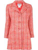 CHANEL Pre-Owned manteau court à carreaux - Rouge - thumbnail