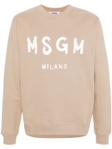 MSGM sweat en coton à logo imprimé - Tons neutres