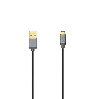 Hama USB-C kabel, USB 2.0, 480 Mbit/s, metaal, 0,75 m