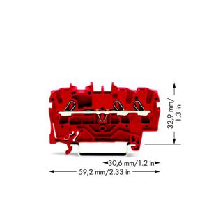 WAGO 2002-1303 Doorgangsklem 5.20 mm Spanveer Rood 100 stuk(s)