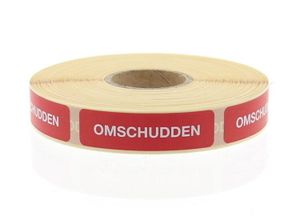 Strooketiket omschudden rood 44 x 11mm