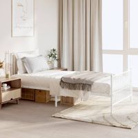 Bedframe met hoofd- en voeteneinde staal wit - thumbnail