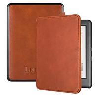 Lunso - Lederen sleepcover hoes - Geschikt voor Kobo Glo/Glo HD/Touch 2.0 (6 inch) - Cognac