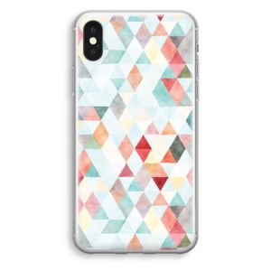 Gekleurde driehoekjes pastel: iPhone X Transparant Hoesje