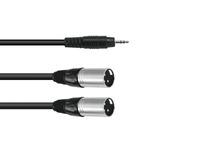 OMNITRONIC Adaptercable 3.5 Jack/2xXLR(M) 3m bk - thumbnail