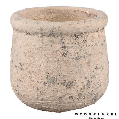 Muse Pink ceramic pot round thick border S