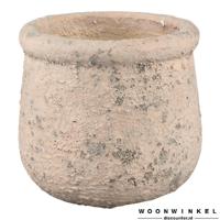 Muse Pink ceramic pot round thick border S