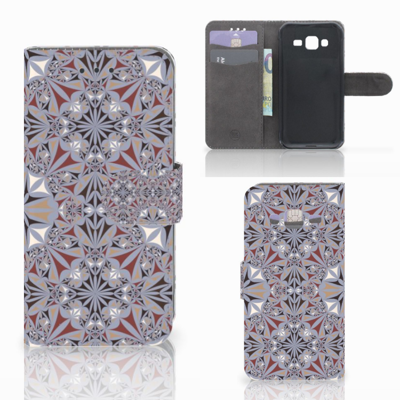 Samsung Galaxy J3 2016 Bookcase Flower Tiles