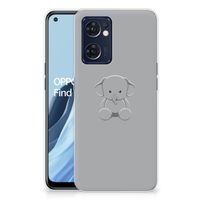 OPPO Reno 7 5G | Find X5 Lite Telefoonhoesje met Naam Grijs Baby Olifant