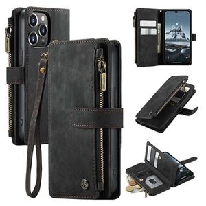 Caseme C30 Multifunctioneel iPhone 14 Pro Portemonnee Hoesje - Zwart