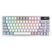 ASUS ROG Azoth 75 Wireless DIY Custom Gaming Keyboard, OLED display, Gasket-Mount, Three-Layer Dampening, Hot-Swappable Pre-lubed ROG NX Red Switches & Keyboard Stabilizers, PBT Keycaps, RGB-White, US