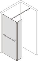 Saqu Modulo inloopdouche met zijwand incl. handdoekhouder en antikalk 120x30x210cm mat zwart - thumbnail