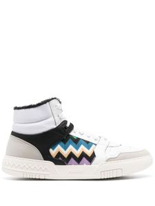 Missoni baskets montantes à motif zig-zag - Blanc