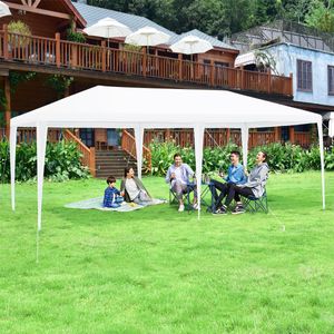 6m x 3m Buiten Tent Draagbare Waterdichte Tent Met 4 Afneembare Zijwanden Wit