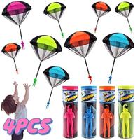 4 sets hand gooien parachute kinderen buiten grappig speelgoed game play speelgoed voor kinderen vliegen parachute sport met mini soldaat Lightinthebox - thumbnail