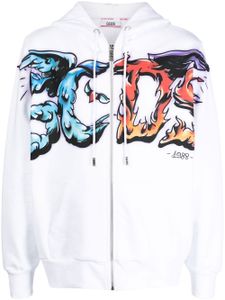 GCDS hoodie à imprimé graphique - Blanc