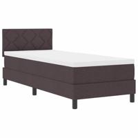 vidaXL Boxspringbed met Matras & LED Donkerbruin 80x200 cm Stof