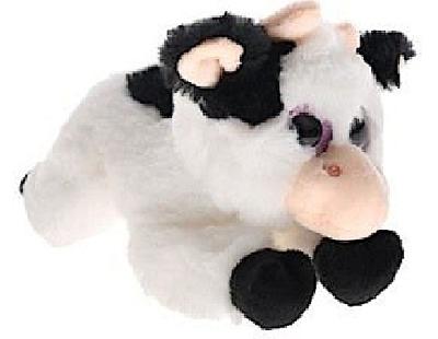 Take Me Home knuffel koe liggend 20 cm pluche wit/zwart